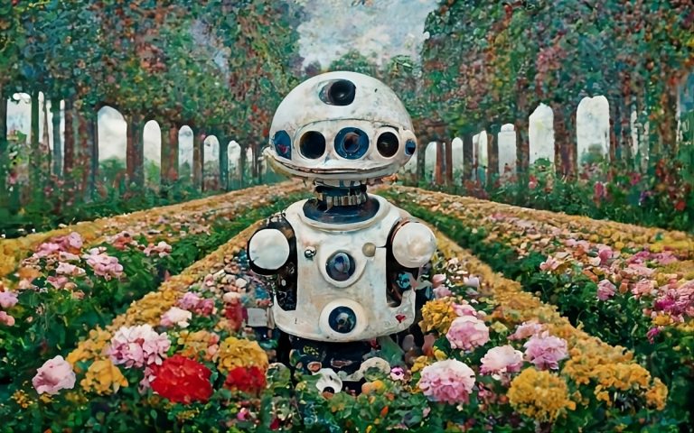 Artificial Intelligence Bot Surrounded By Flower Transformed.jpeg